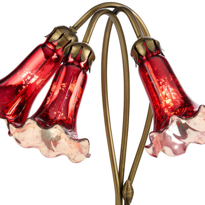 Tiffany-Style Lighting 16"H Hand Blown Glass 3 Lily Downlight Table Lamp