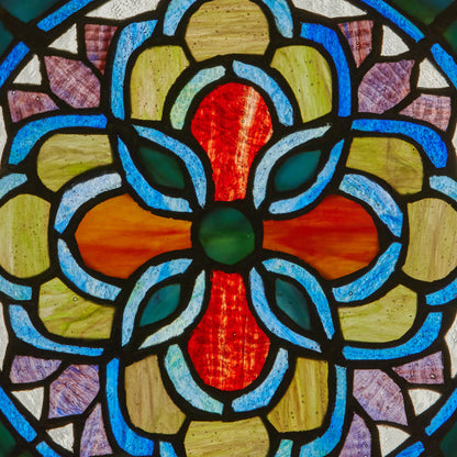 Tiffany-Style Lighting 12"H Tiffany-Style Geometric Stained Glass Window Panel