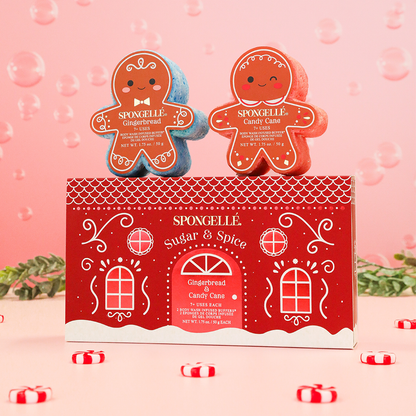 Spongellé Sugar & Spice Holiday Gingerbread Body Wash Infused Buffer Gift Set