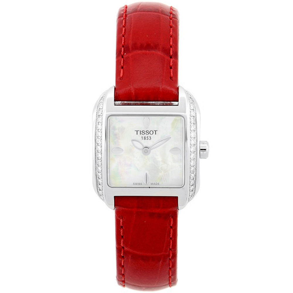 Tissot Women's 31mm T-Wave Swiss Made Quartz MOP Dial Leather Strap Watch