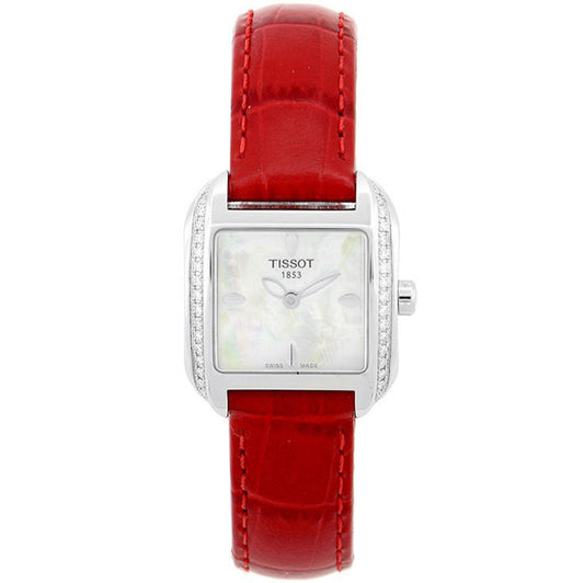 Tissot Women's 31mm T-Wave Swiss Made Quartz MOP Dial Leather Strap Watch