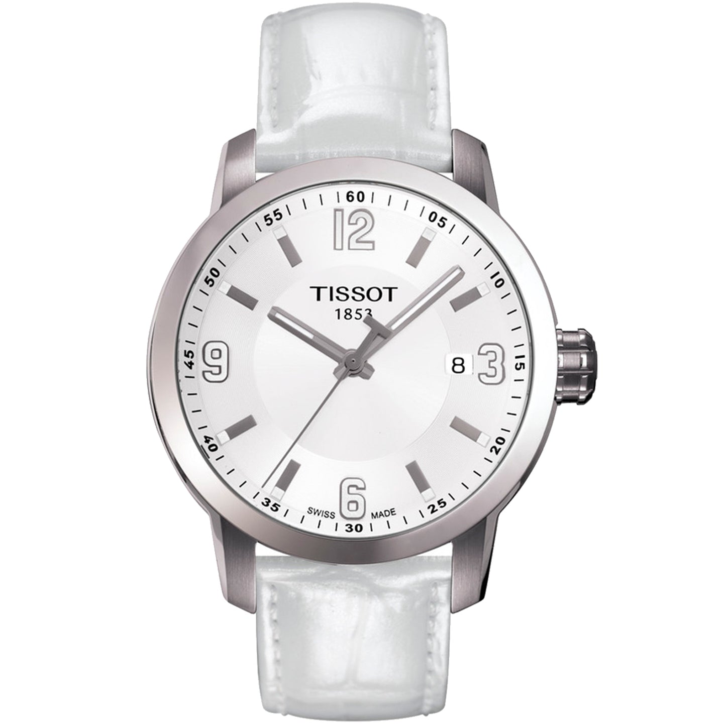 Tissot Men's 39mm PRC 200 Swiss Made Quartz Date Leather Strap Watch