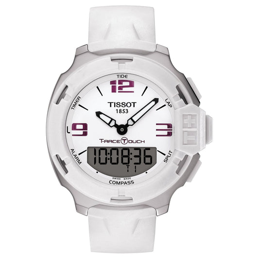 Tissot Men's 42mm T-Race Swiss Made Quartz Digital Silicone Strap Watch