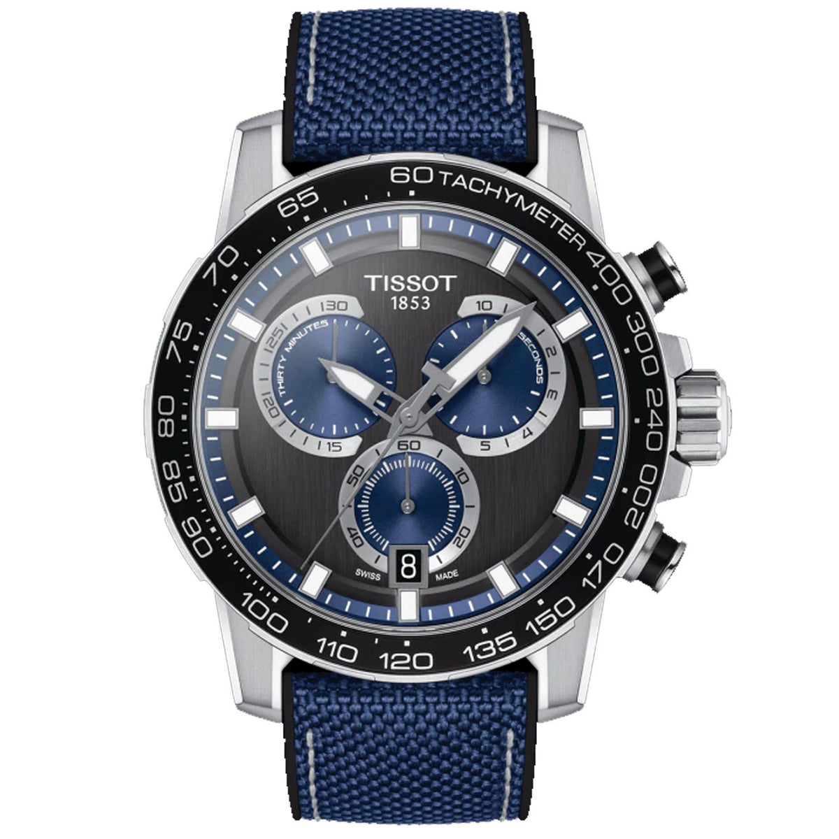 Tissot Men's 46mm Supersport Swiss Made Quartz Chronograph Leather Strap Watch