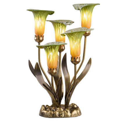 Tiffany-Style Lighting 20"H Hand Blown Glass 5 Calla Lily Uplight Accent Lamp