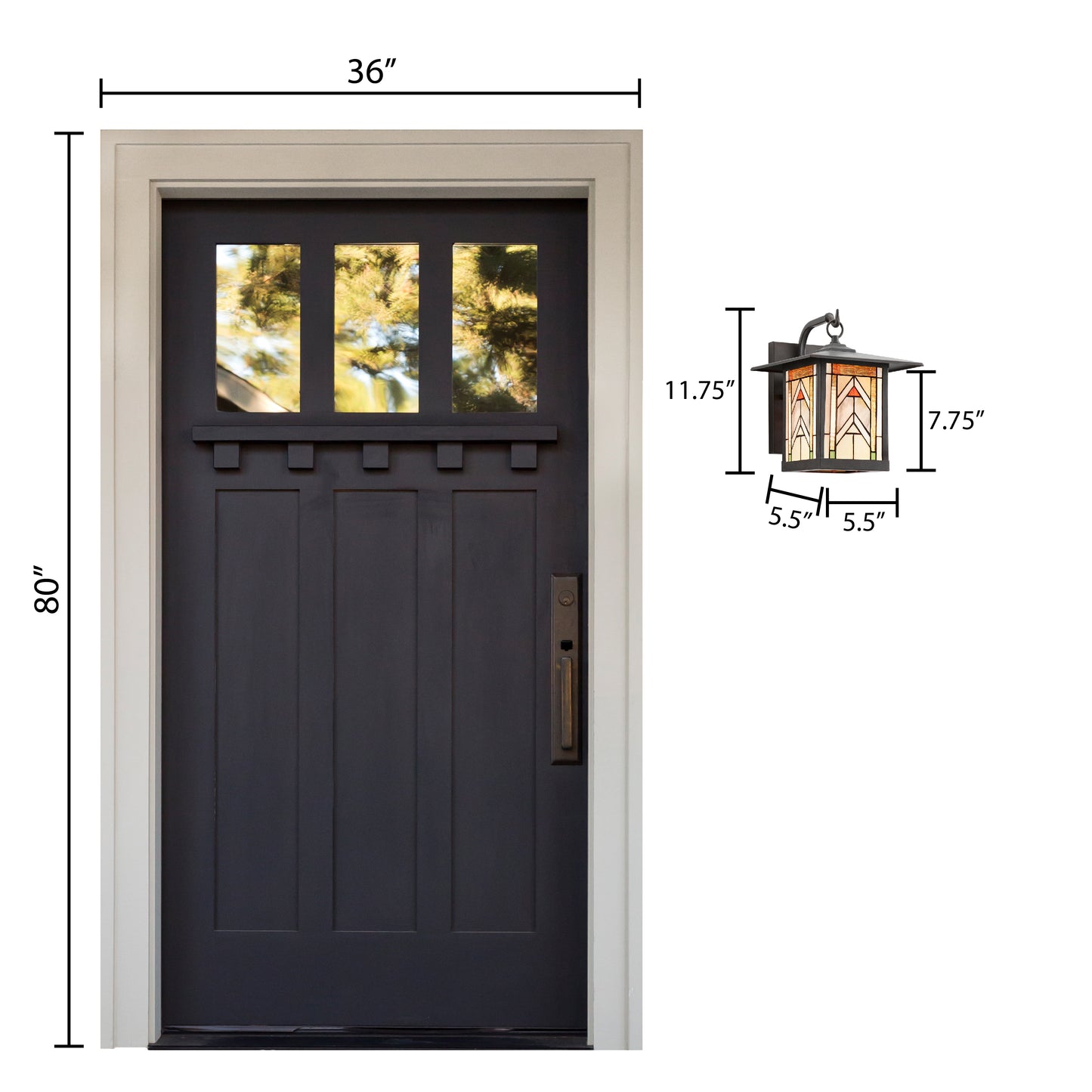 Tiffany-Style Lighting Terracotta Stained Glass and Oil Rubbed Bronze 1-Light Outdoor Lantern Wall Sconce