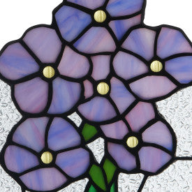 Tiffany-Style Lighting 10" Forget Me Not Flowers Stained Glass Window Panel