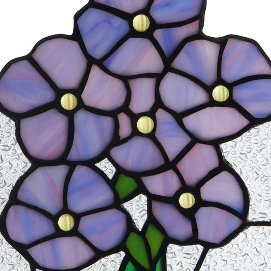 Tiffany-Style Lighting 10" Forget Me Not Flowers Stained Glass Window Panel