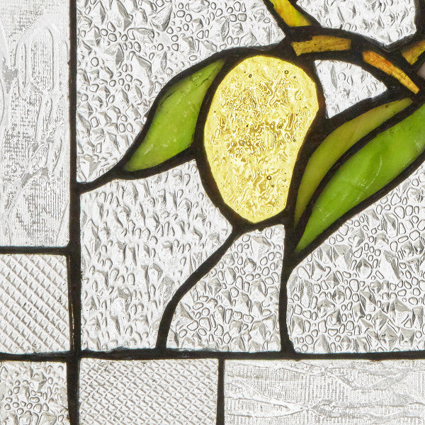 Tiffany-Style Lighting 14"H Birds in a Lemon Tree Stained Glass Decorative Window Panel