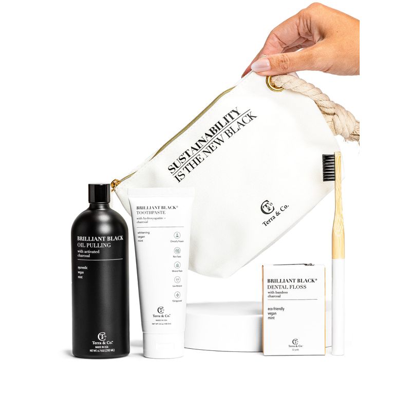 Terra & Co. Full-Size Fluoride-Free Hydroxyapatite Toothpaste & Oil Pulling Set