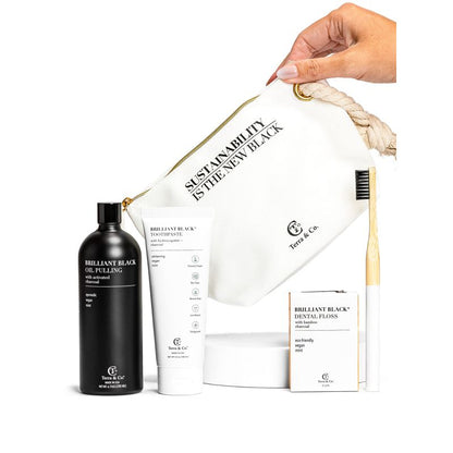 Terra & Co. Full-Size Fluoride-Free Hydroxyapatite Toothpaste & Oil Pulling Set