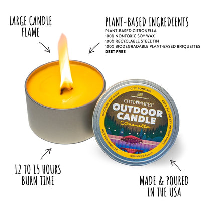 City Bonfires Citronella Outdoor Candle Choice of Pack
