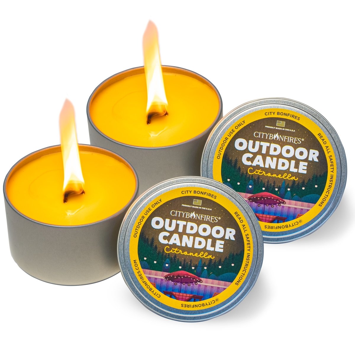 City Bonfires Citronella Outdoor Candle Choice of Pack