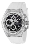 TechnoMarine Men's 45mm Cruise Quartz Baguette Crystal Silicone Strap Watch