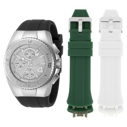 TechnoMarine Men's 43mm Cruise Quartz MOP Dial Interchangeable Silicone Strap Watch