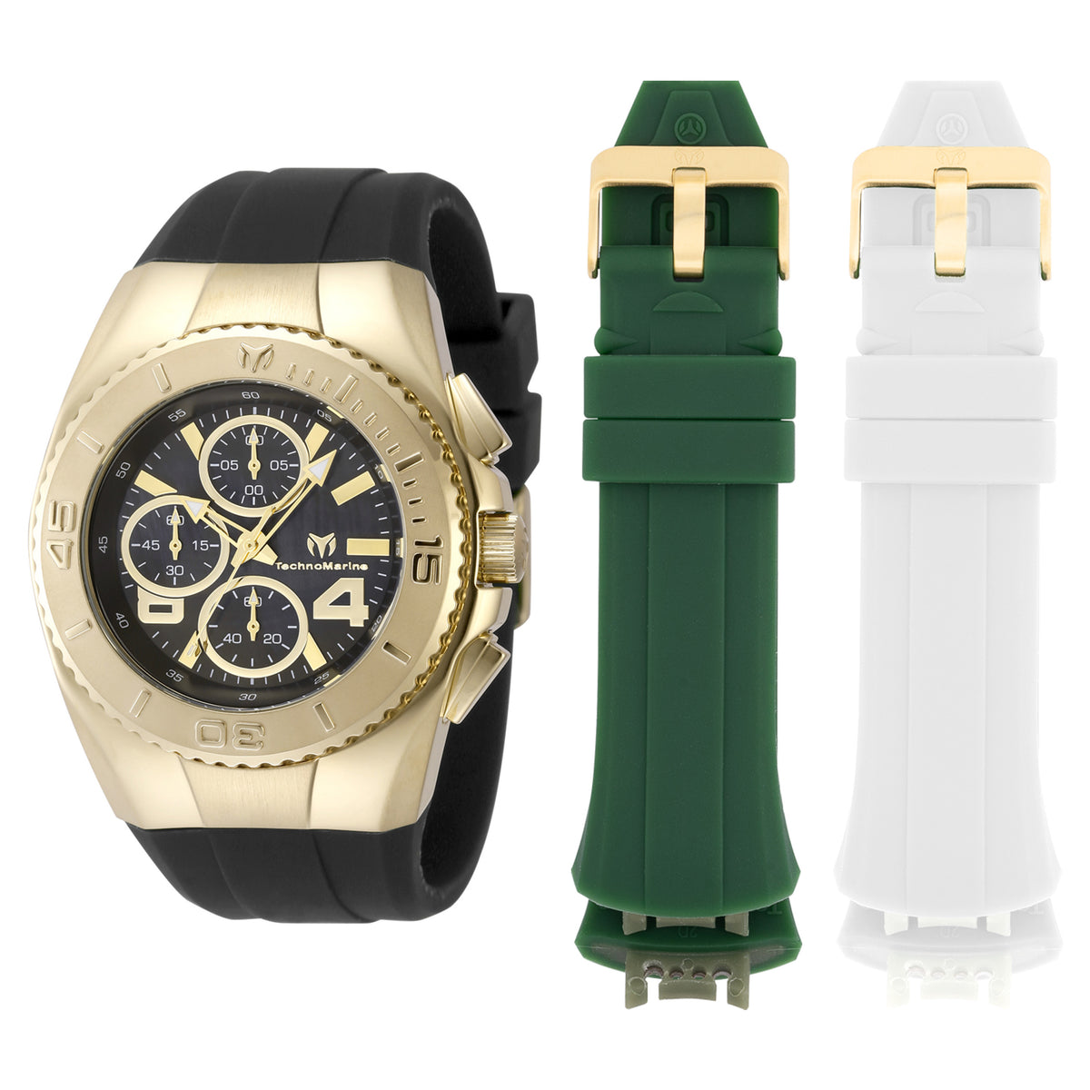 TechnoMarine Men's 43mm Cruise Quartz MOP Dial Interchangeable Silicone Strap Watch