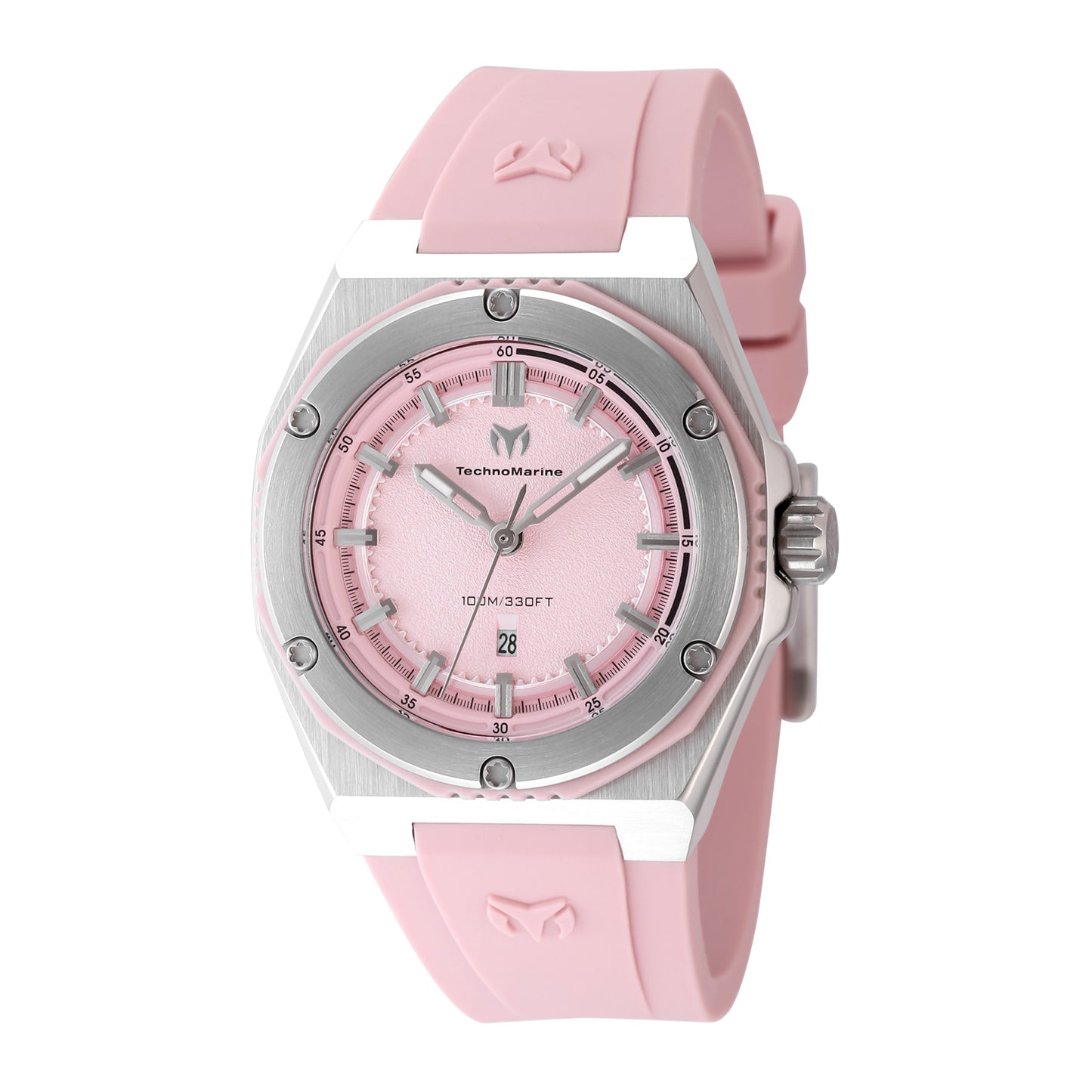 TechnoMarine Women's 36mm Coral Legacy Quartz Pink Silicone Strap Watch