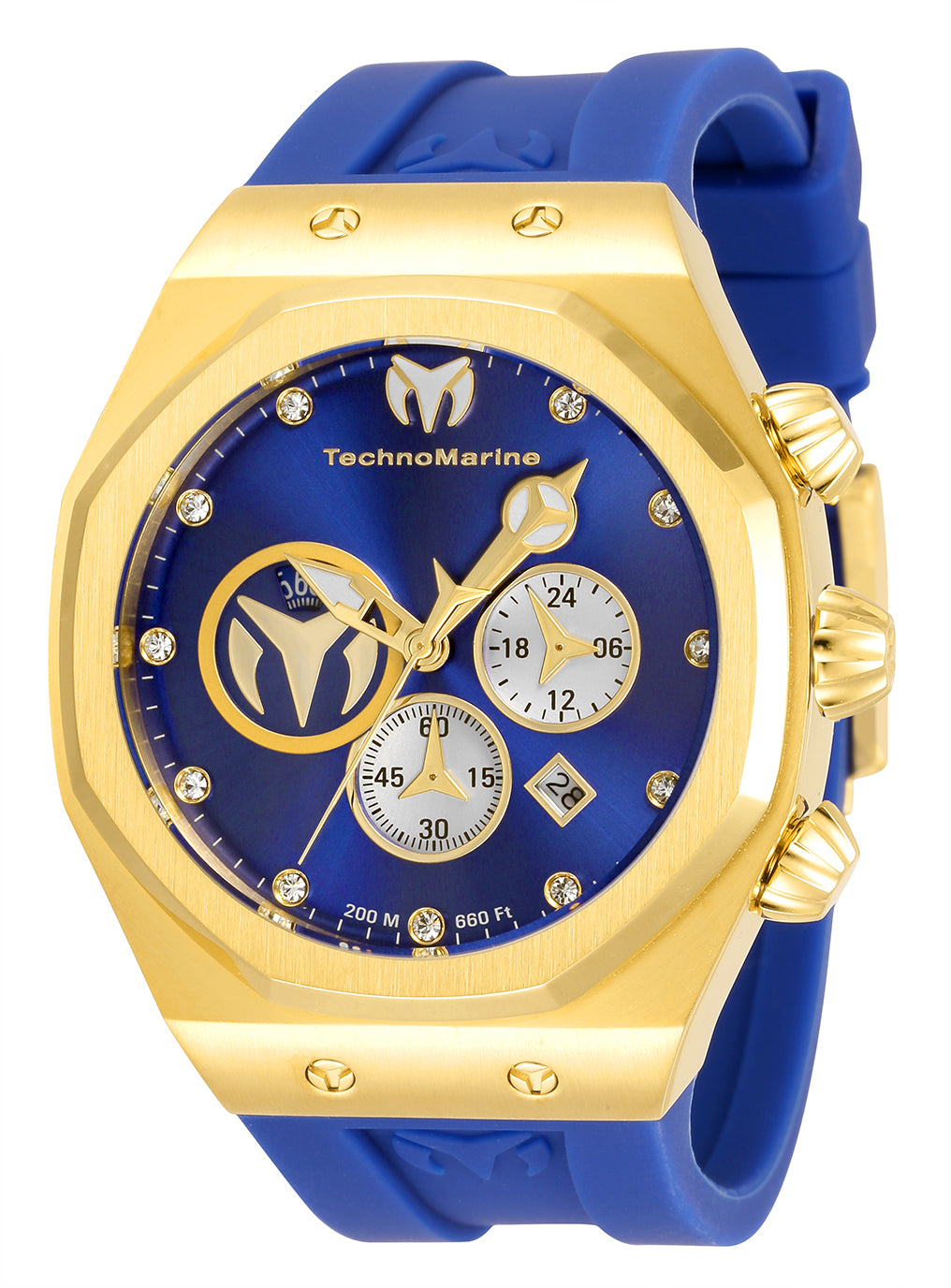 TechnoMarine Men's 45mm Reef Sun Quartz Chronograph Silicone Strap Watch