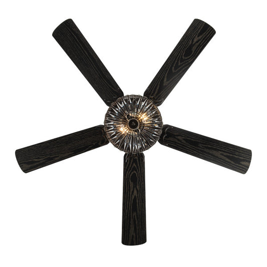 Tiffany-Style Lighting 52" Caged Clear Crystal Ceiling Fan with Remote Control