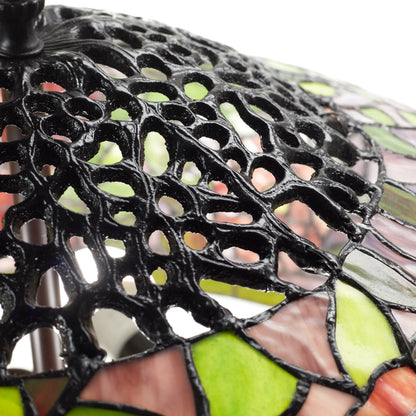 Tiffany-Style Lighting 35.5" Rose Bush Stained Glass Table Lamp