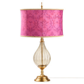 Tiffany-Style Lighting 30.5" Colette Drum Shade Geometric Glass Table Lamp