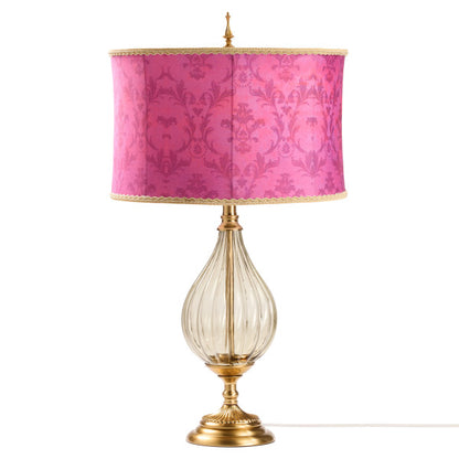 Tiffany-Style Lighting 30.5" Colette Drum Shade Geometric Glass Table Lamp
