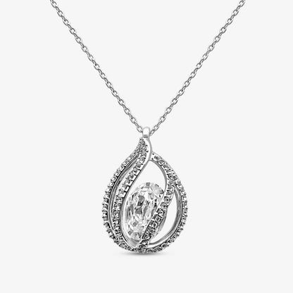 TRYNDI Rhodium Plated "To My Future Wife" Swarovski Crystal Orbital Birdcage Necklace