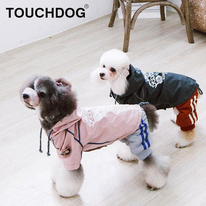 Touchdog 'Cloudburst' Reversible & Waterproof Dog Raincoat