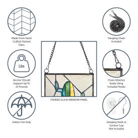 Tiffany-Style Lighting Geometric Abstract Stained Glass Window Panel