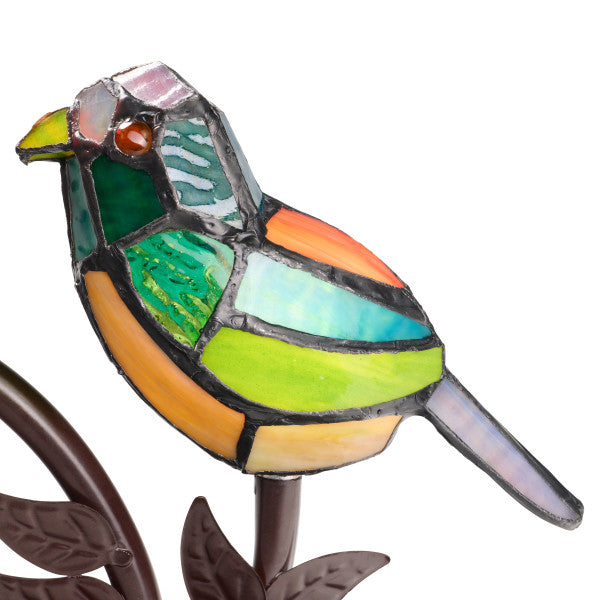 Tiffany-Style Lighting 15"H Stained Glass Bird Novelty Table Lamp