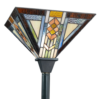 Tiffany-Style Lighting 71" Stained Glass Mission Style Southwestern Torchiere