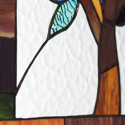 Tiffany-Style Lighting 18" Stained Glass Mystical World Tree Window Panel