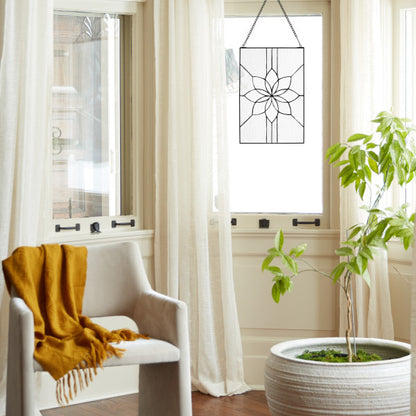 Tiffany-Style Lighting 18" Clear Floral Glass Window Panel