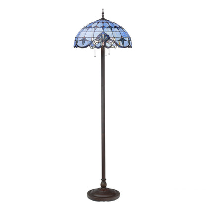 Tiffany-Style Lighting 64" Blue Stained Glass Allistar Floor Lamp