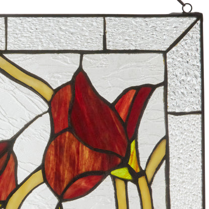 Tiffany-Style Lighting 24" Floral Vine Stained Glass Window Panel