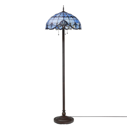 Tiffany-Style Lighting 64" Blue Stained Glass Allistar Floor Lamp
