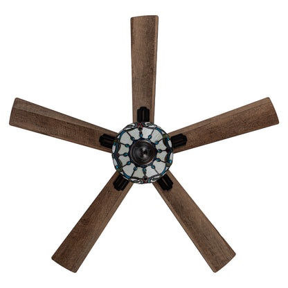 Tiffany-Style Lighting 52" Monroe 5-Blade Remote Controlled Ceiling Fan
