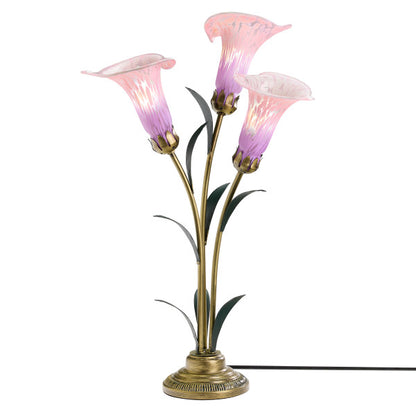 Tiffany-Style Lighting 23.5"H Hand Blown Glass 3 Calla Lily Uplight Accent Lamp