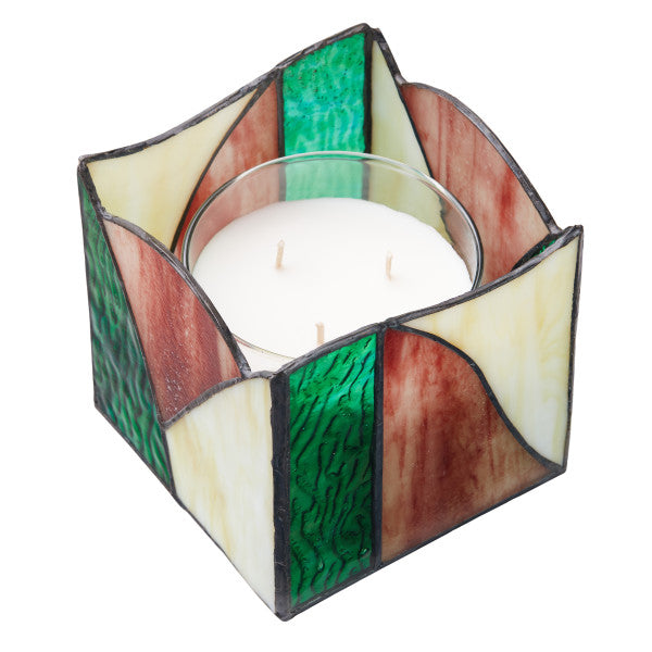 Tiffany-Style Lighting 4.75" Abstract Design Stained Glass Candle Holder