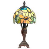 Tiffany-Style Lighting 12" Stained Glass Sunflower Blossoms Accent Table Lamp