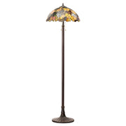 Tiffany-Style Lighting 62" Juliet Multicolored Stained Glass Bowl Shade Candlestick Floor Lamp