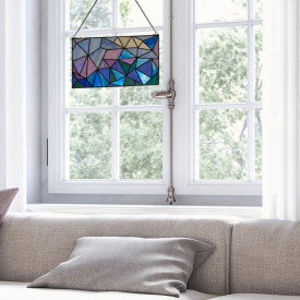 Tiffany-Style Lighting Geometric Abstract Stained Glass Window Panel