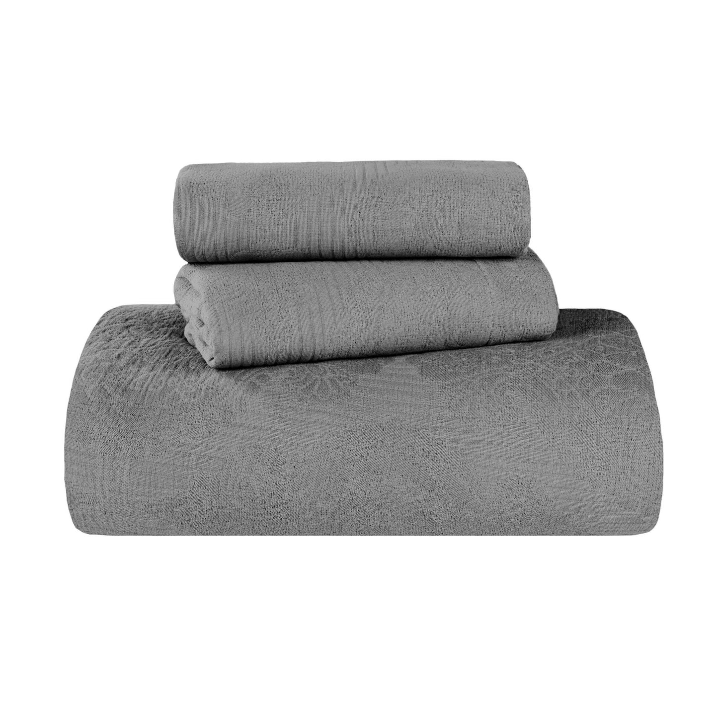 Superior "Victory" Cotton Jacquard 
Medallion Scroll Bedspread Set