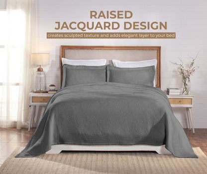 Superior "Victory" Cotton Jacquard 
Medallion Scroll Bedspread Set