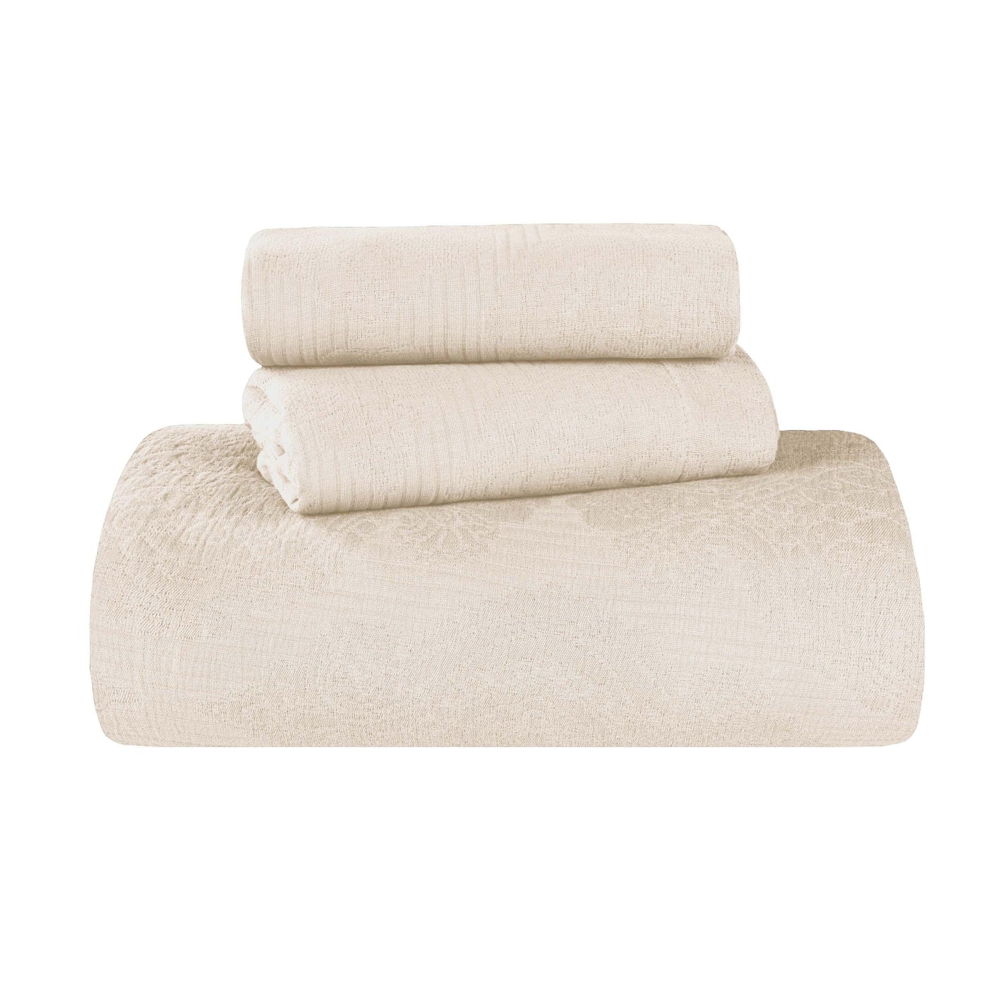 Superior "Victory" Cotton Jacquard 
Medallion Scroll Bedspread Set