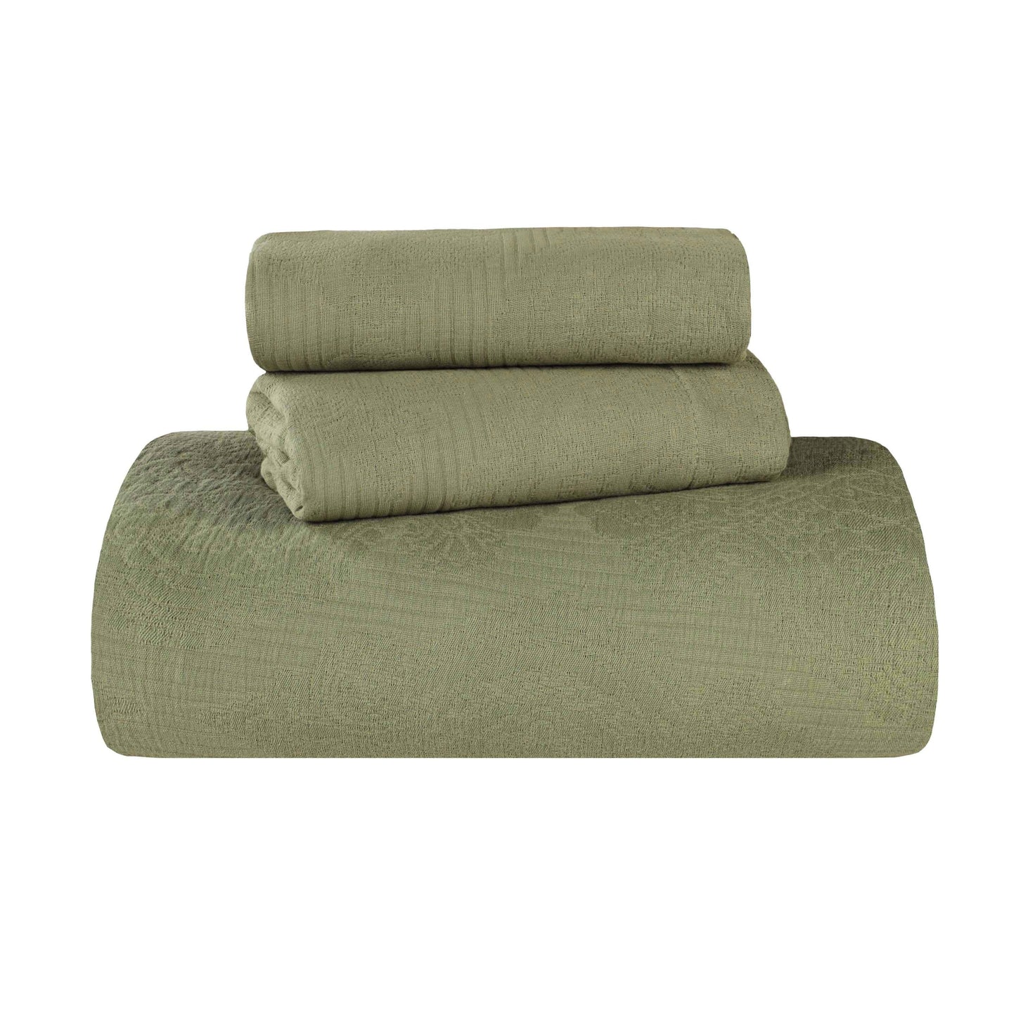 Superior "Victory" Cotton Jacquard 
Medallion Scroll Bedspread Set