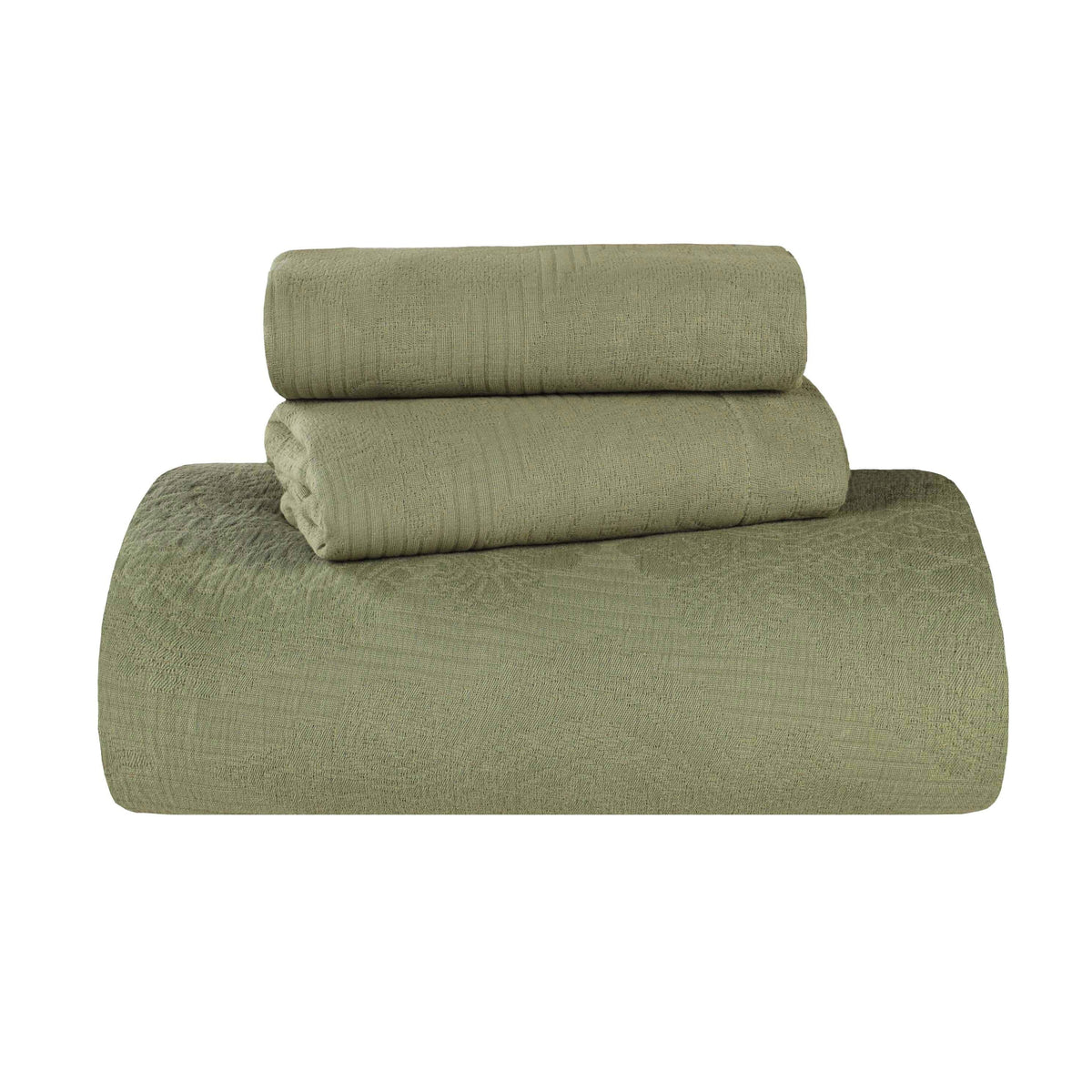 Superior "Victory" Cotton Jacquard 
Medallion Scroll Bedspread Set