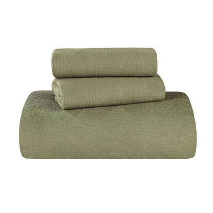 Superior "Victory" Cotton Jacquard 
Medallion Scroll Bedspread Set
