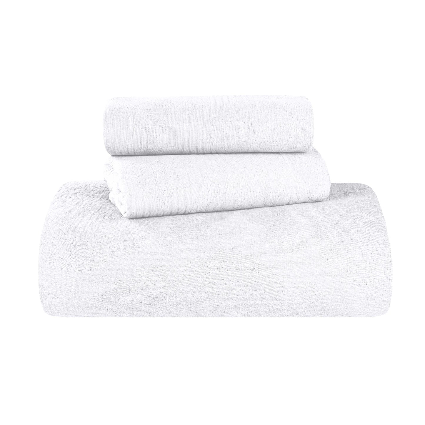 Superior "Victory" Cotton Jacquard 
Medallion Scroll Bedspread Set
