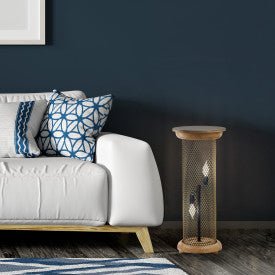 Tiffany-Style Lighting 23" Zachary Mesh Metal Pedestal Floor Lamp